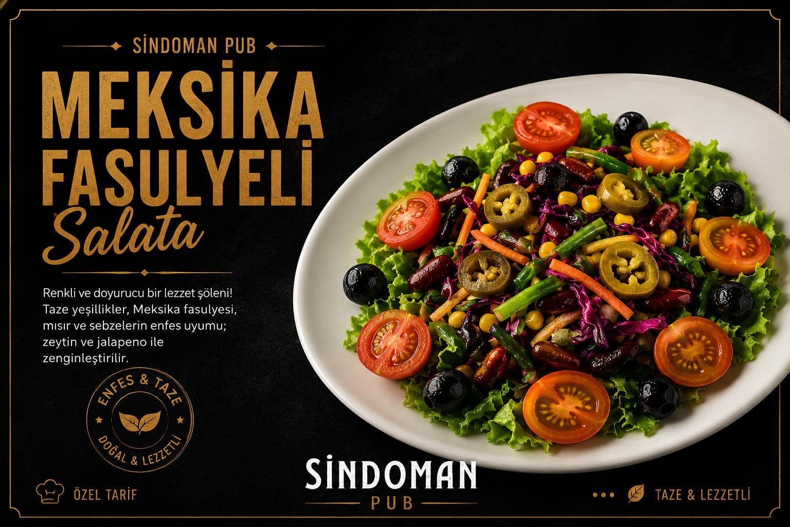 Meksika Fasulyeli Salatası