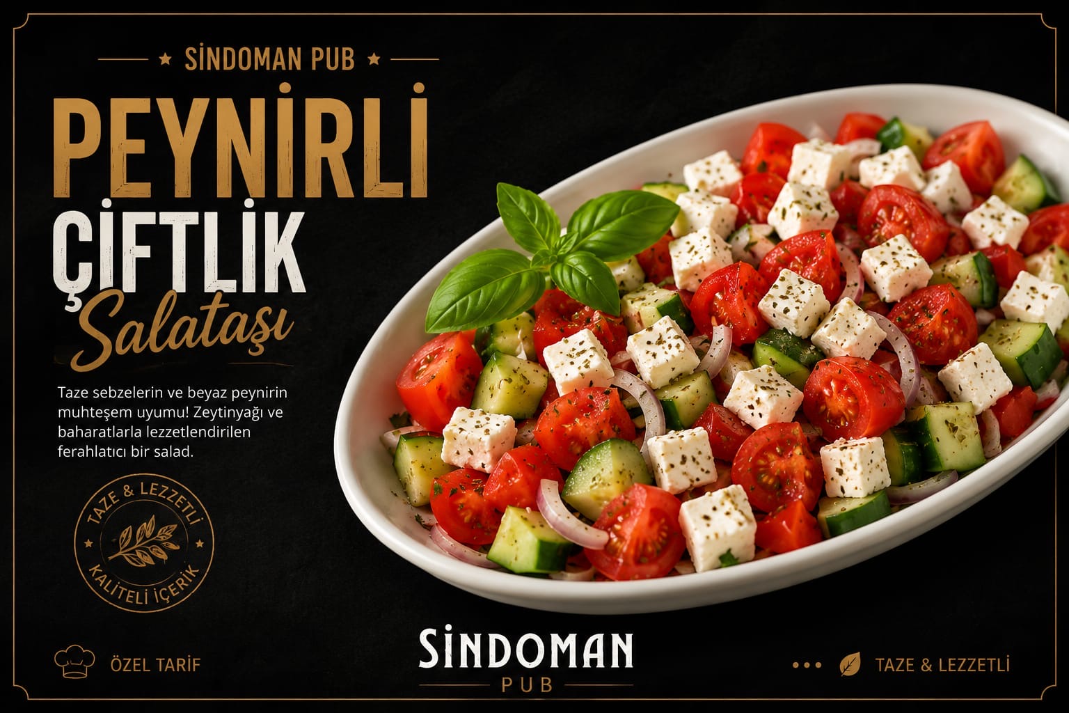 Peynirli Çiftlik Salatası